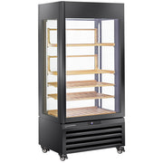 Vitrine "FULL vitrée" 600 Lt., 1 niveau + 4 étagères, ventilée - WINE - NOIR - Diamond