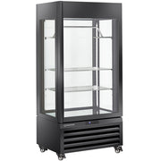 Vitrine "FULL vitrée" 600 Lt., 2 étagères & barre à viande, ventilée - MEAT - NOIR - Diamond