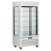 Vitrine "FULL vitrée" 600 Lt., 5 niveaux en verre, ventilée - ICE CREAM & PASTRY - BLANC - Diamond