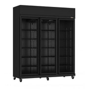 Réfrigérateur 3 portes vitré noir 893 L - Combisteel