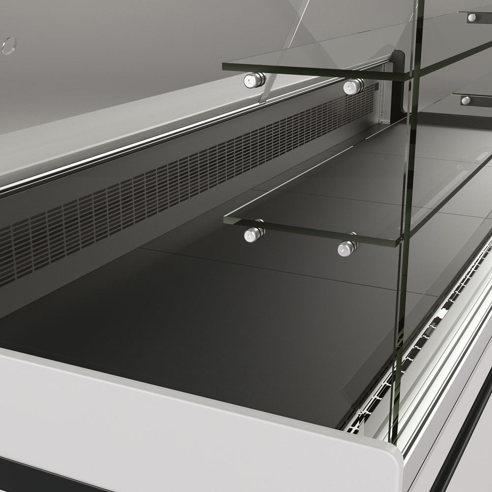 Comptoir vitrine réfrigéré ventilé taupe - Diamond