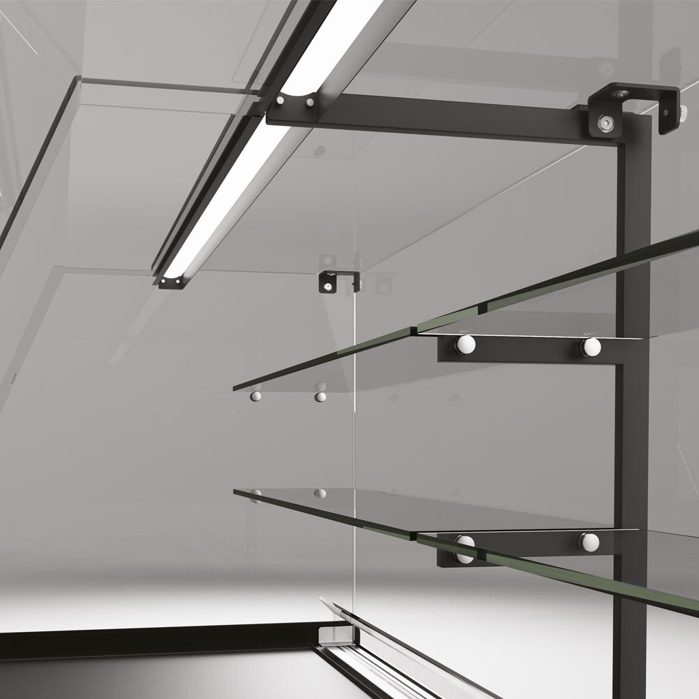 Comptoir vitrine réfrigéré ventilé taupe - Diamond