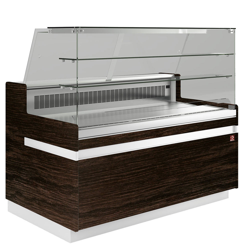 Comptoir vitrine réfrigéré GN bois foncé - Diamond