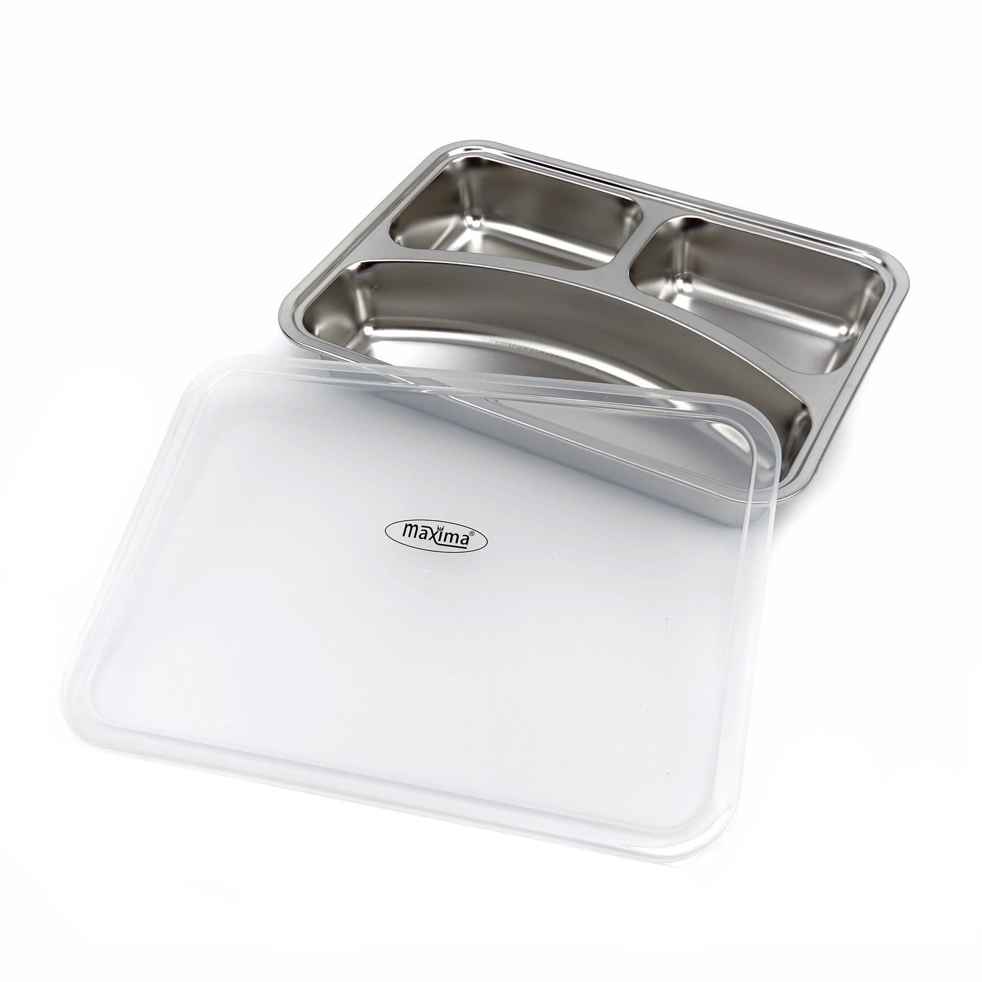 Couvercle pour assiette à 3 compartiments - Plastique - Compatible lave-vaisselle Maxima - vue 2 - Assiette spéciale pro CHR - Cuistéo