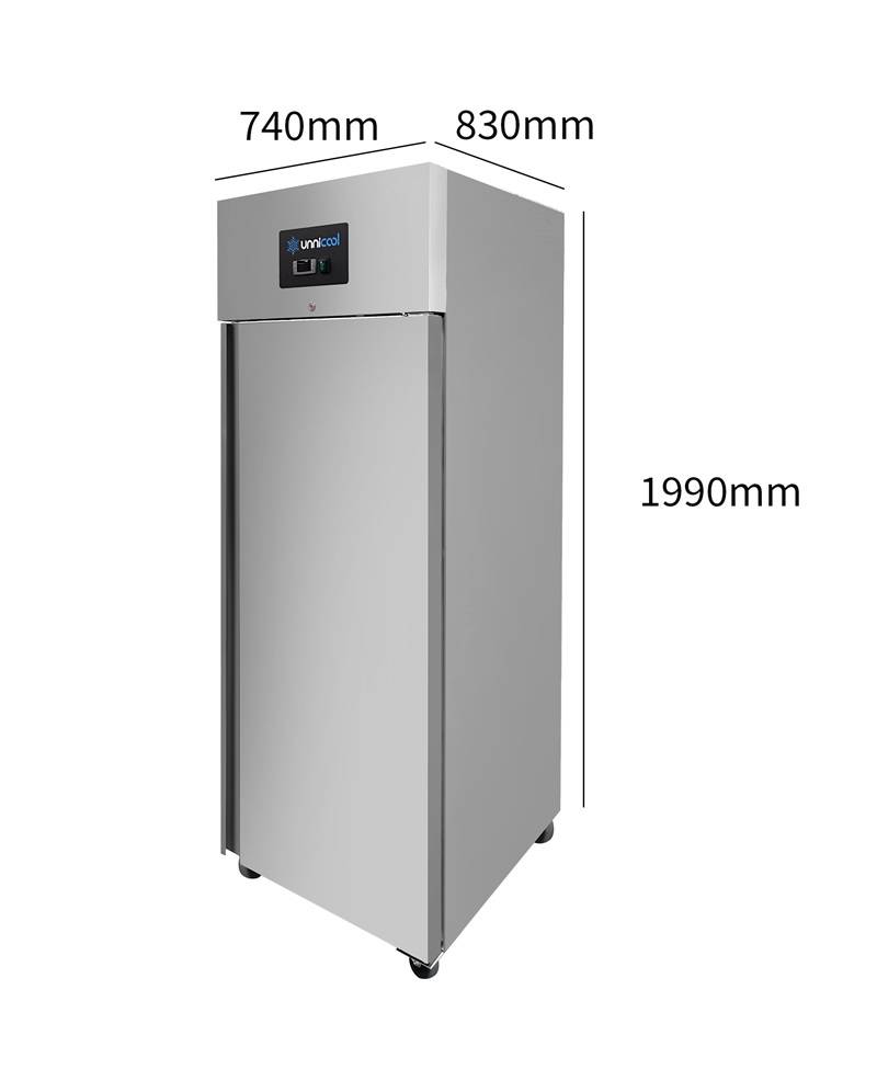 Armoire réfrigérée négative inox 1 porte - 650 L - de -18 à -22 °C - L 740 x P 830 x H 1990 mm - Unninox