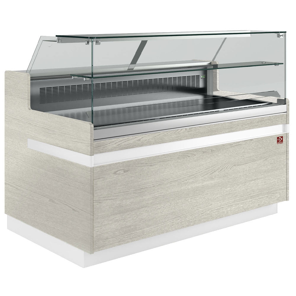 Comptoir vitrine réfrigéré ton bois clair - Diamond