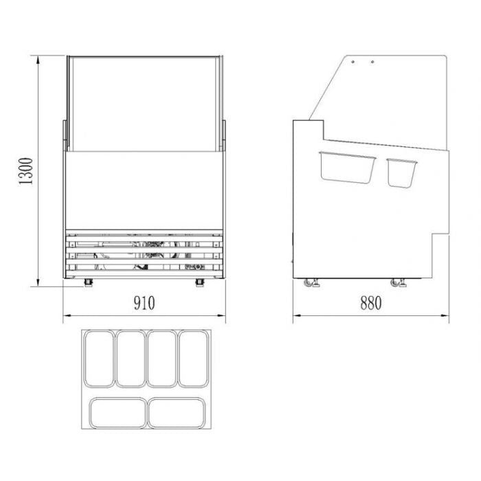 Vitrine à crème glacée Komodo 6x5l - Combisteel
