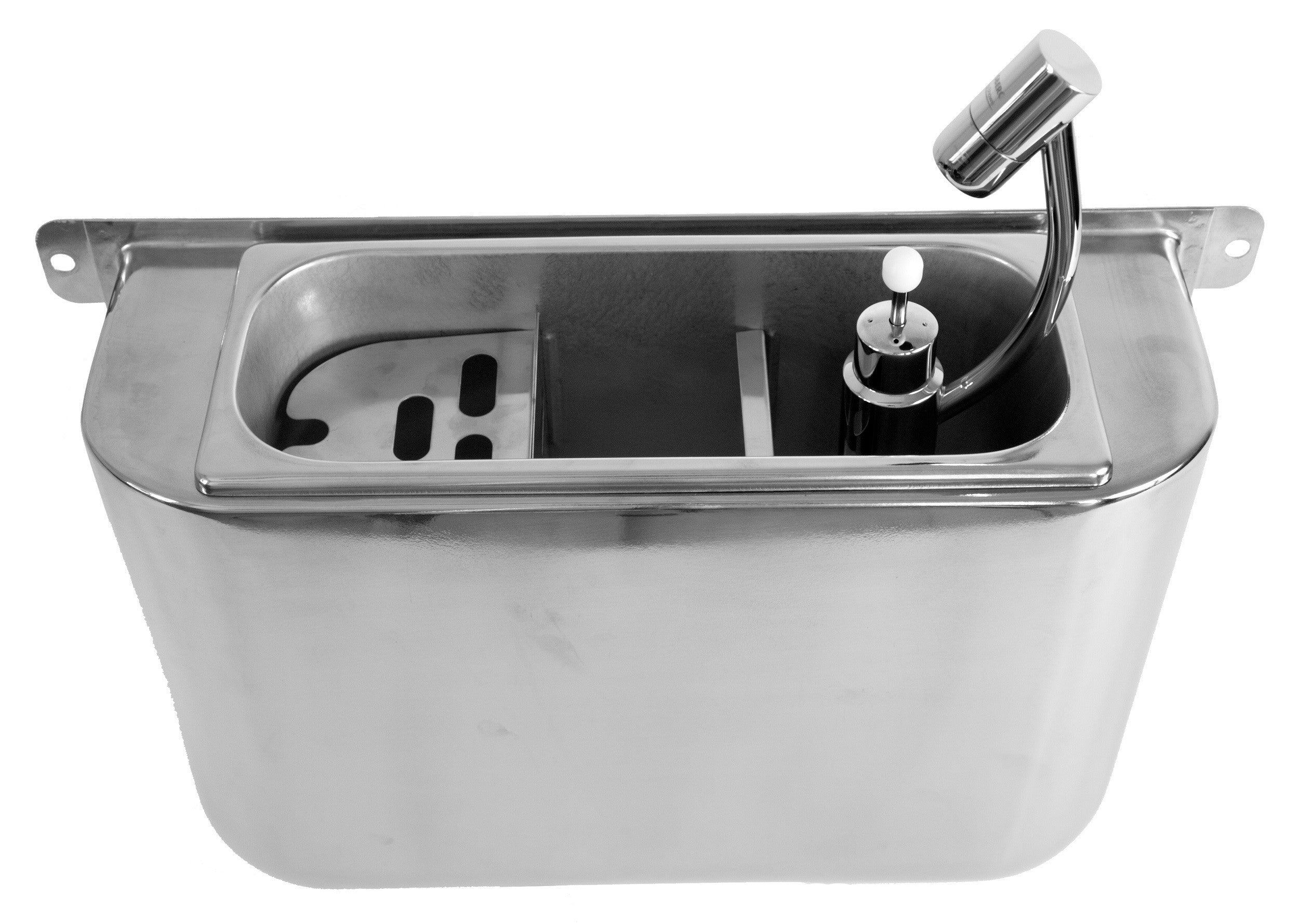 Evier pour cuillère à glace avec trou d'évacuation 410x120x270 mm Combisteel - Accessoires Vitrine à Glace professionnel CHR - matériel cuisine pro - Cuistéo