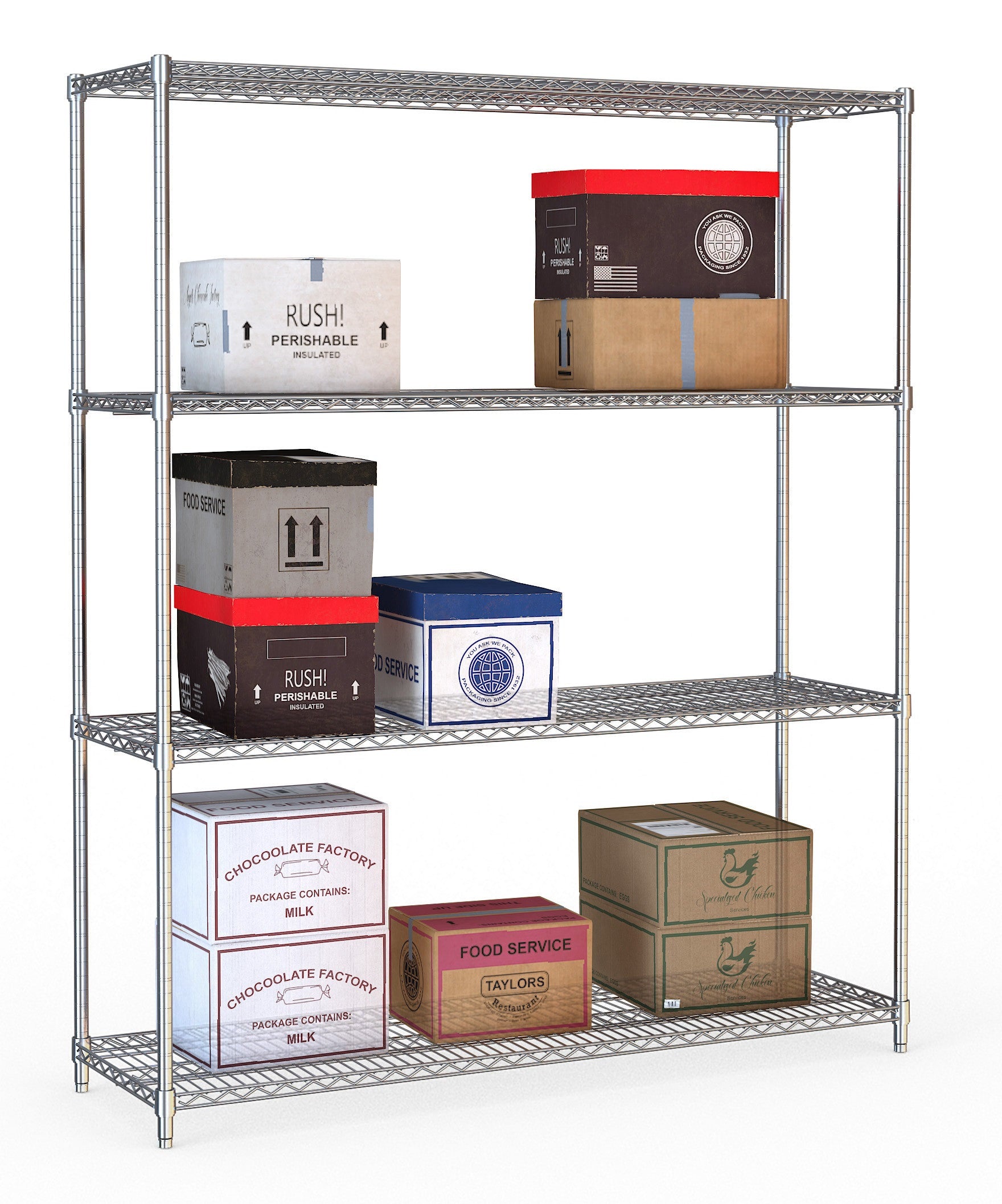 Étagères 4 niveaux 1500 démontable inox 1500x450x1800 mm 250 L Combisteel - vue 2 - Rayonnage de Chambre Froide pro CHR - Cuistéo