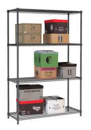 Étagères 4 niveaux 1200 noir démontable inox 1200x450x1800 mm 250 L Combisteel - vue 2 - Rayonnage de Chambre Froide pro CHR - Cuistéo