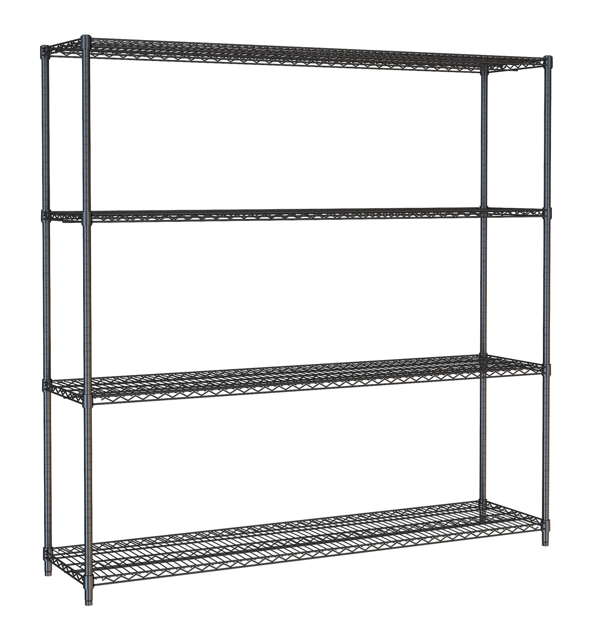 Étagères 4 niveaux 1800 noir démontable inox 1800x450x1800 mm 250 L Combisteel - Rayonnage de Chambre Froide professionnel CHR - matériel cuisine pro - Cuistéo