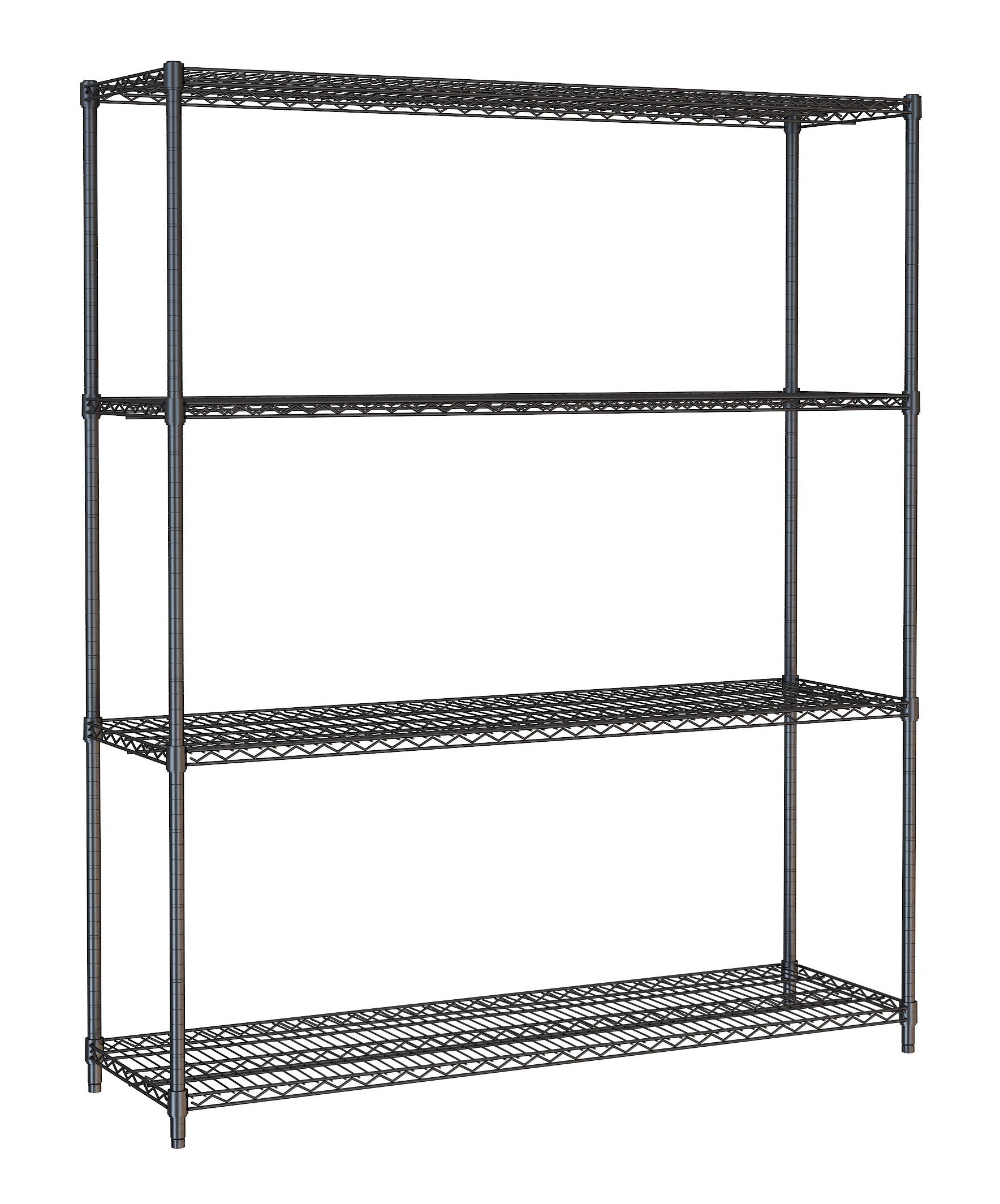 Étagères 4 niveaux 1500 noir démontable inox 1500x450x1800 mm 250 L Combisteel - Rayonnage de Chambre Froide professionnel CHR - matériel cuisine pro - Cuistéo