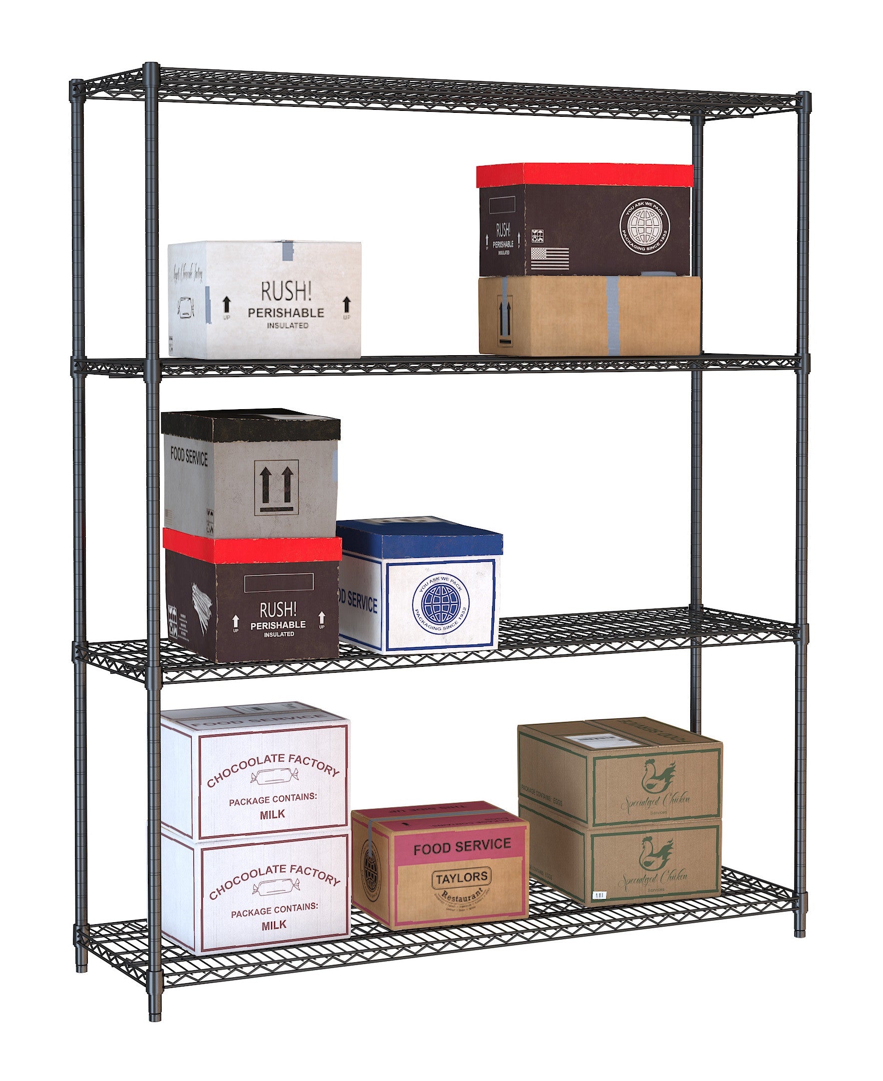 Étagères 4 niveaux 1500 noir démontable inox 1500x450x1800 mm 250 L Combisteel - vue 2 - Rayonnage de Chambre Froide pro CHR - Cuistéo