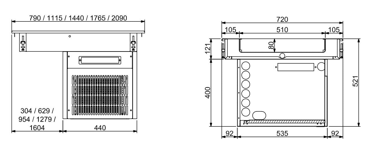 Drop-in cuve réfrigérée 1115x720x521 mm 0.315 kW Combisteel - vue 2 - Cuve Réfrigérée Drop-In pro CHR - Cuistéo