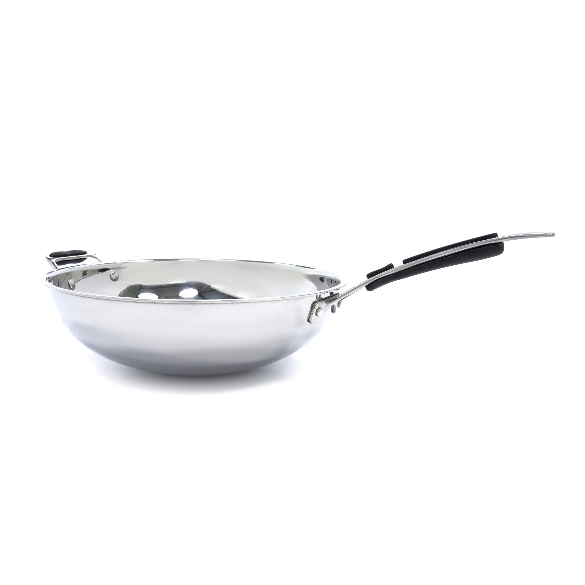 Poêle à wok - diam 36cm - inox - induction Maxima - vue 3 - Cuisson wok pro CHR - Cuistéo