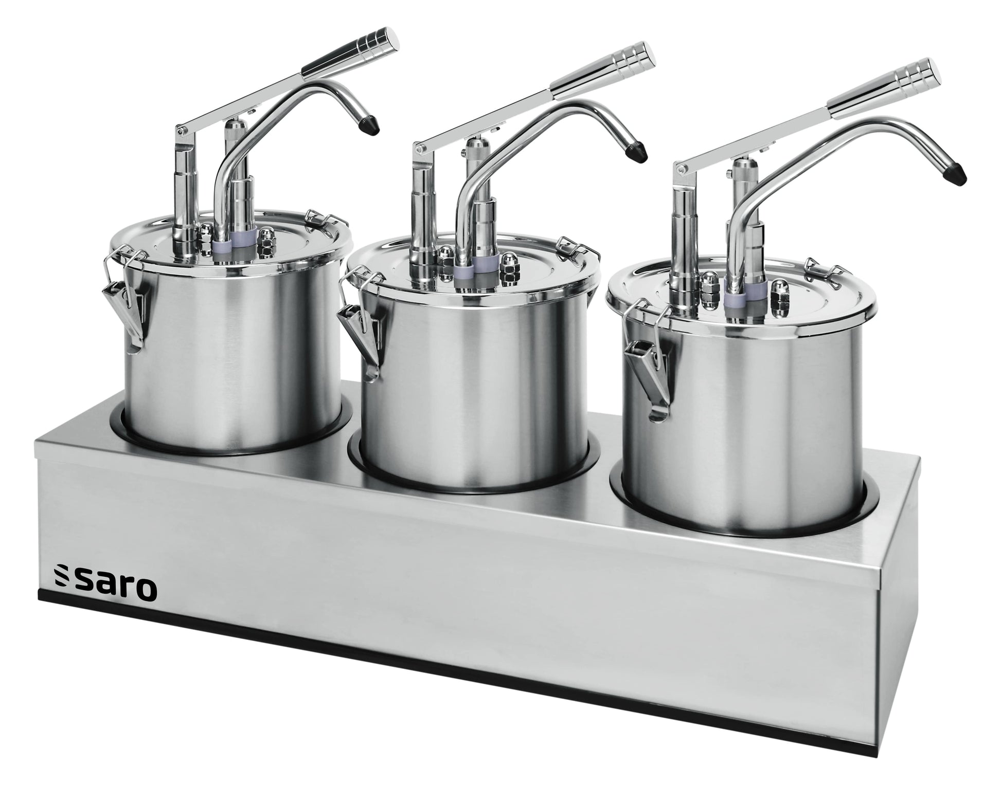 Distributeur sauce PD-003 - Set 3 pièces - Dosage max 40ml - Support inclus Saro - Distributeurs à Sauce professionnel CHR - matériel cuisine pro - Cuistéo