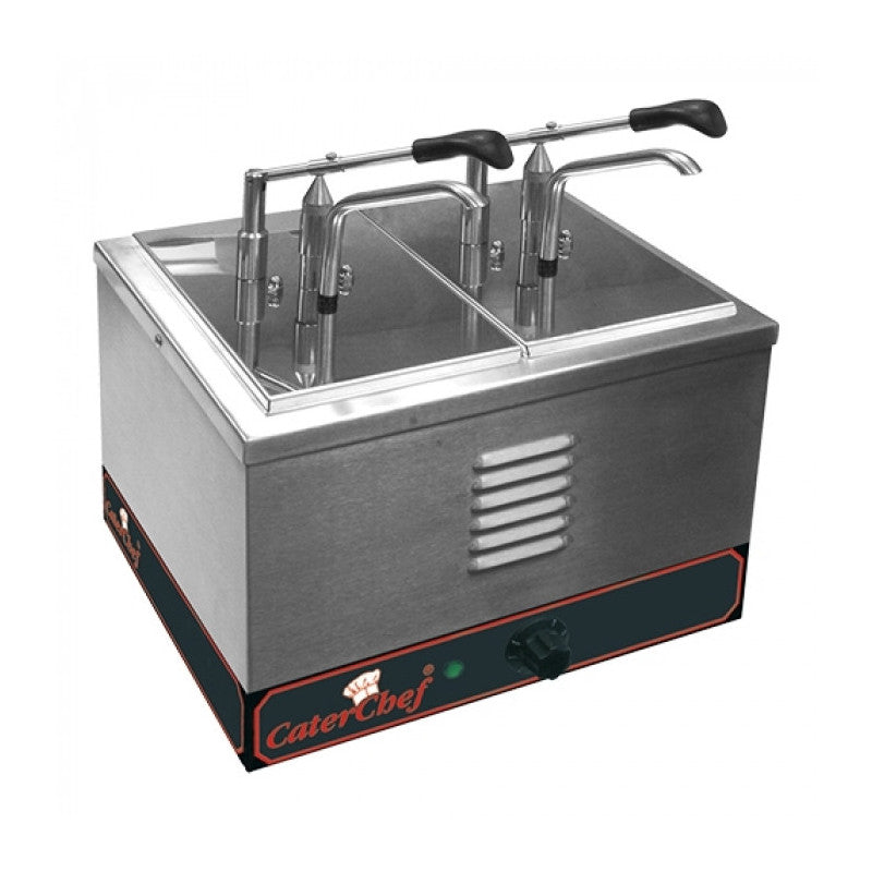 Chauffe-sauce a/dispenser double 1/4 GN - Caterchef star