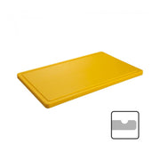 Planche découper jaune avec rigole 40x25cm - Caterchef