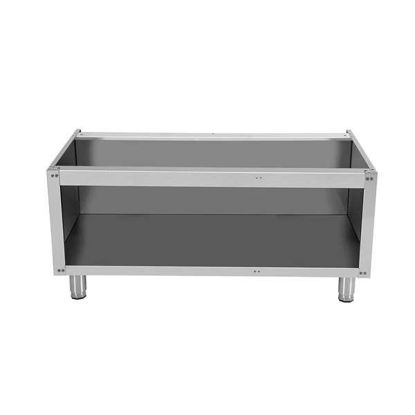 Soubassement inox ouvert sans portes pour appareils gamme 700 - L 1200 x P 700 x H 600 mm - Unninox