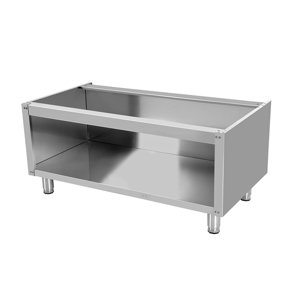 Soubassement inox ouvert sans portes pour appareils gamme 700 - L 1200 x P 700 x H 600 mm - Unninox