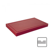 Planche découper rouge épaisse avec rainure 50x30cm - Caterchef