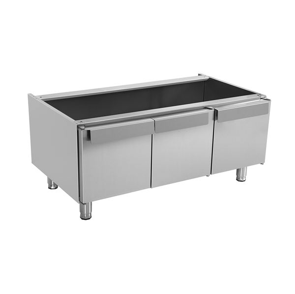 Soubassement inox avec portes pour appareils gamme 700 - L 1200 x P 700 x H 600 mm - Unninox