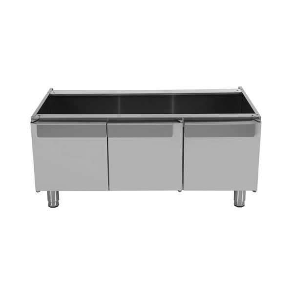 Soubassement inox avec portes pour appareils gamme 700 - L 1200 x P 700 x H 600 mm - Unninox