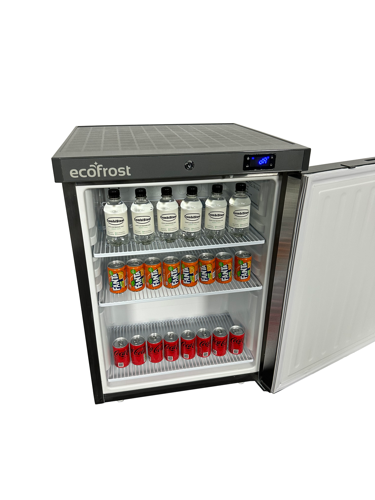 Réfrigérateur 1 porte 200 L en acier inox, modèle de table - L 600 x P 635 x H 835 mm - Combisteel