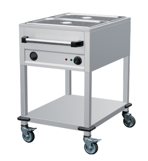 Chariot bain-marie GN 2/1 (2 bacs GN 1/1) - L 570 x P 880 x H 900 mm - Combisteel