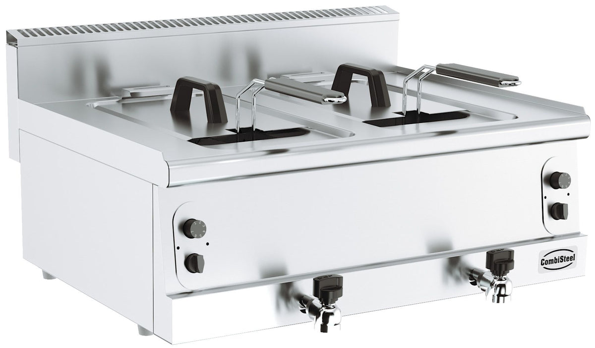Friteuse gaz à poser série 600, 2 cuves de 8 L, largeur 800 mm - L 800 x P 600 x H 300 mm - Combisteel