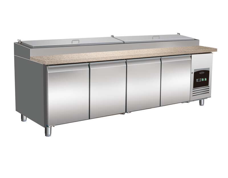 Saladette réfrigérée 4 portes pour 12 bacs GN 1/3 - L 2528 x P 800 x H 1040 mm - Combisteel