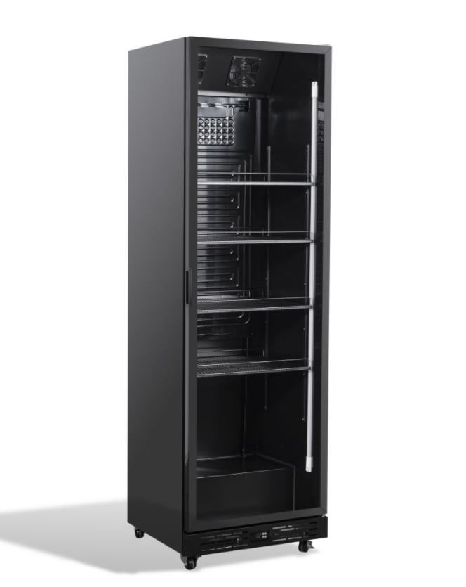 Réfrigérateur 1 porte vitrée noir NAP-360 - L 595 x P 580 x H 1950 mm - Combisteel