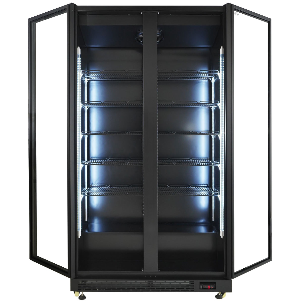 Réfrigérateur 2 portes vitrées noir NAP-850 - L 1120 x P 597 x H 2110 mm - Combisteel