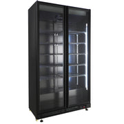 Réfrigérateur 2 portes vitrées noir NAP-850 - L 1120 x P 597 x H 2110 mm - Combisteel