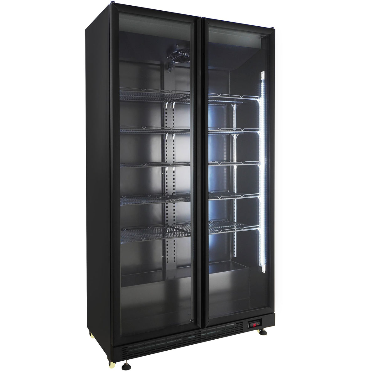 Réfrigérateur 2 portes vitrées noir NAP-850 - L 1120 x P 597 x H 2110 mm - Combisteel