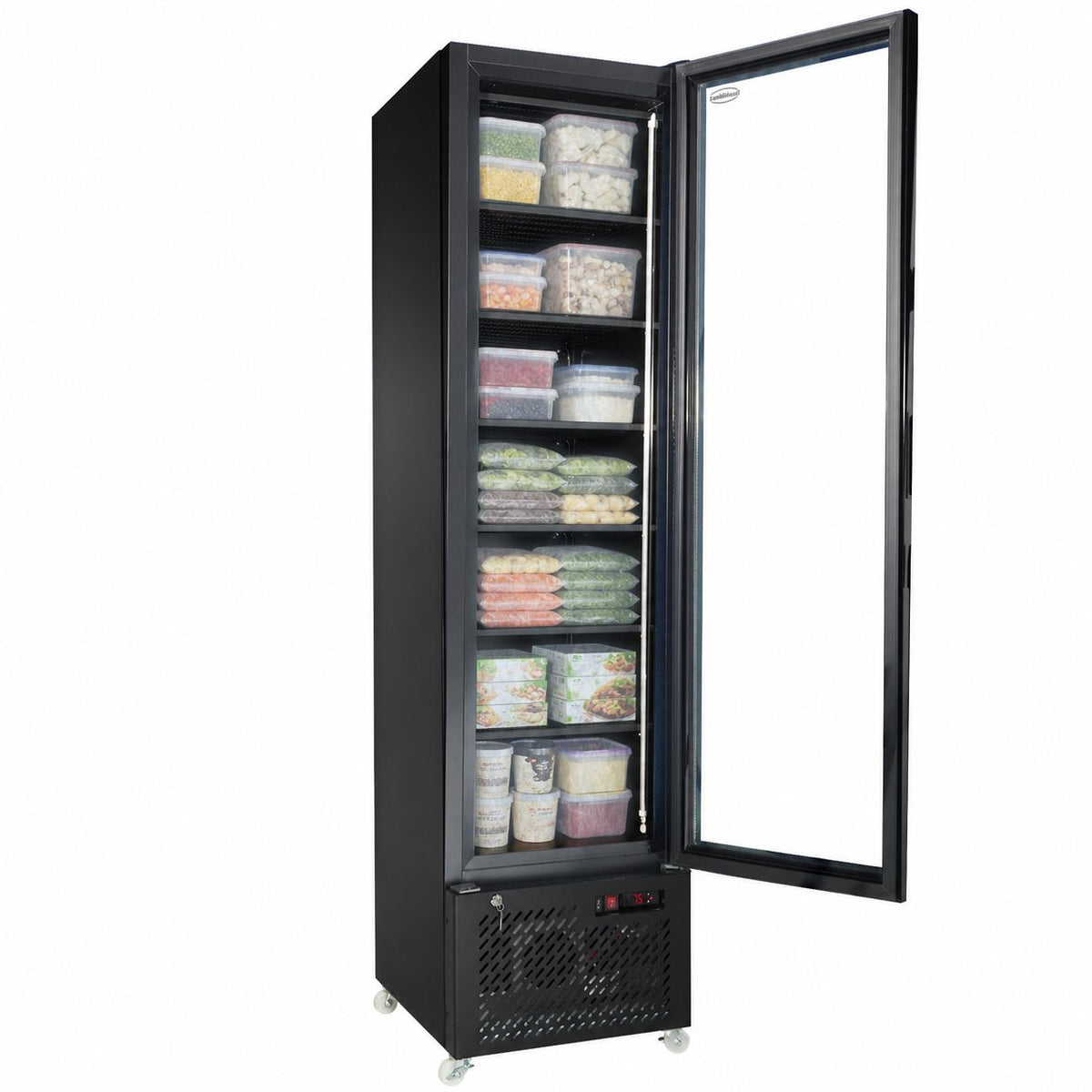 Congélateur 1 porte vitrée noir NAP-250F - L 490 x P 560 x H 1915 mm - Combisteel