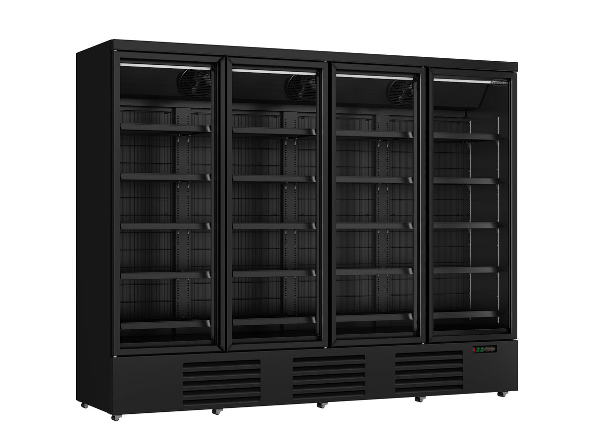 Congélateur 4 portes vitrées noir JDE-2025F BL - L 2550 x P 760 x H 2003 mm - Combisteel