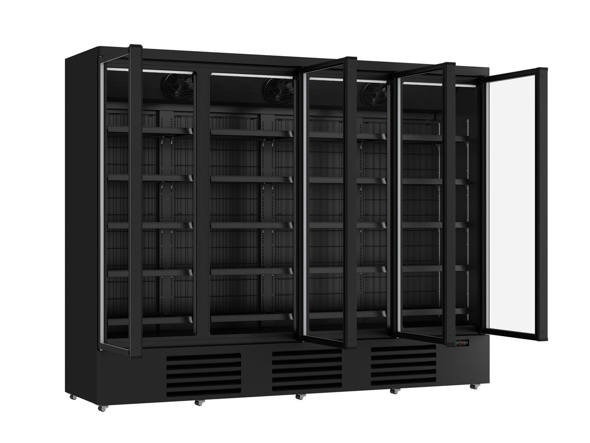 Congélateur 4 portes vitrées noir JDE-2025F BL - L 2550 x P 760 x H 2003 mm - Combisteel
