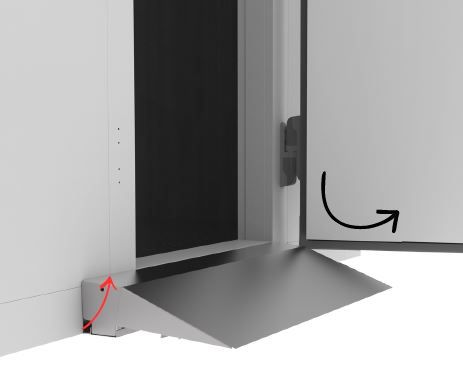 Rampe d'accès automatique 120 mm pour chambre froide série 7489 - L 900 x P 388 x H 120 mm - Combisteel