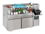 Table réfrigérée 2 portes avec bar à cocktails - L 1200 x P 760 x H 1000 mm - Combisteel