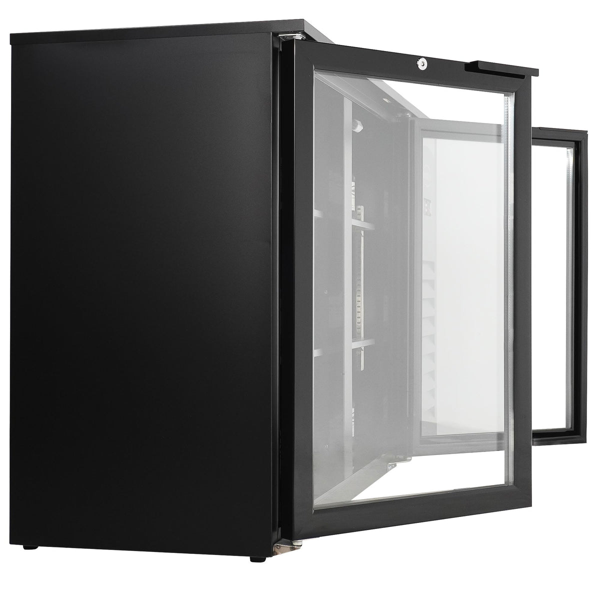 Arrière-bar réfrigéré 2 portes vitrées, noir - L 1434 x P 520 x H 860 mm - Combisteel