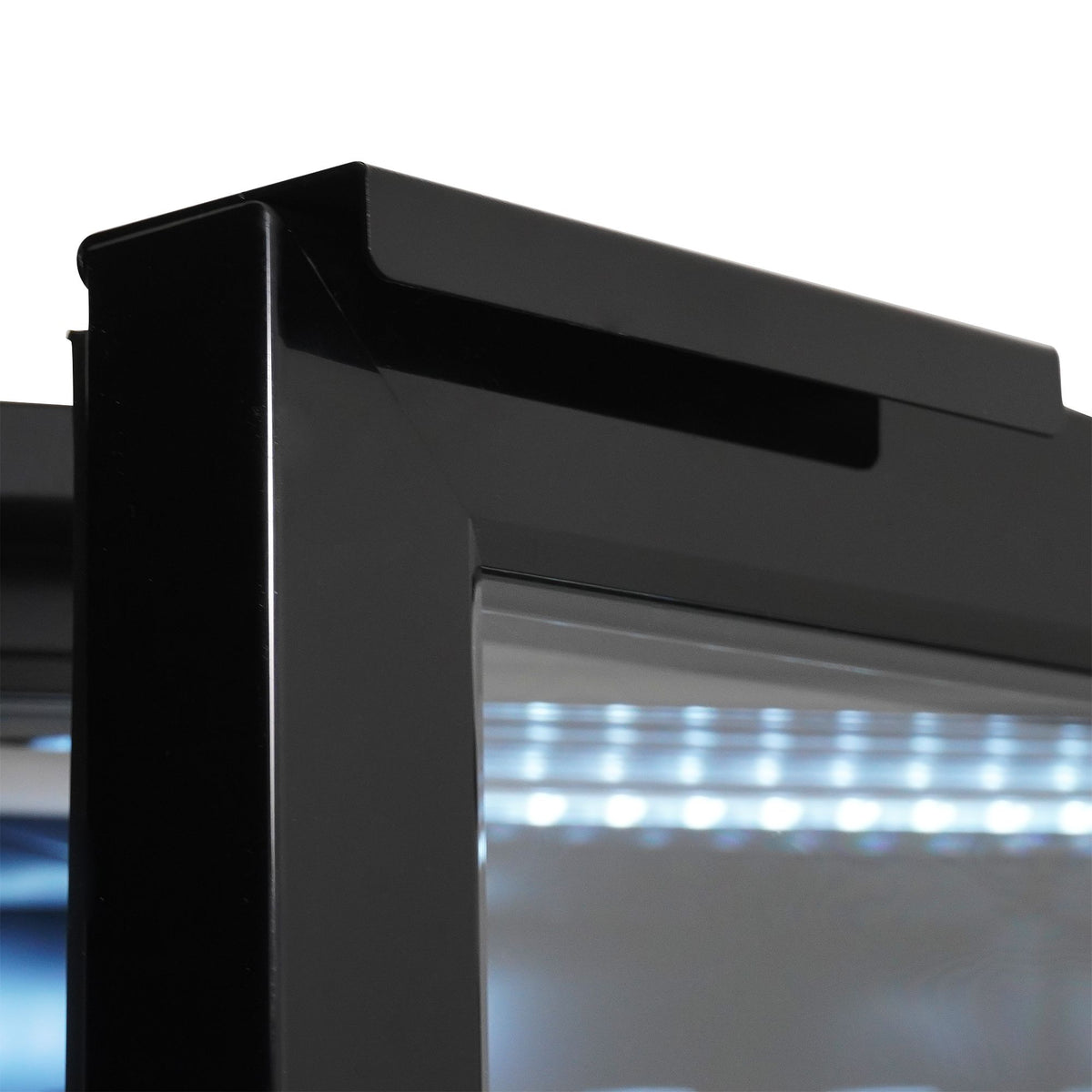 Arrière-bar réfrigéré 2 portes vitrées, noir - L 1434 x P 520 x H 860 mm - Combisteel
