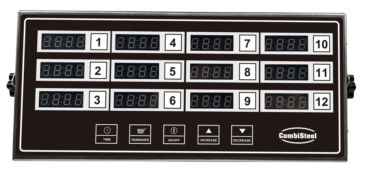 Minuterie de cuisine numérique 12 canaux DKT-12 - L 300 x P 135 x H 36 mm - Combisteel
