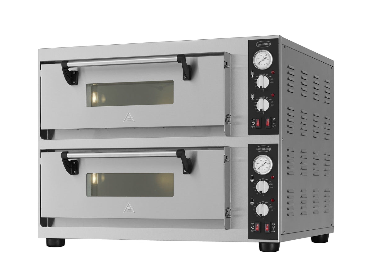Four à pizza électrique double, 2 chambres de 4 pizzas de 30 cm - L 810 x P 880 x H 720 mm - Combisteel