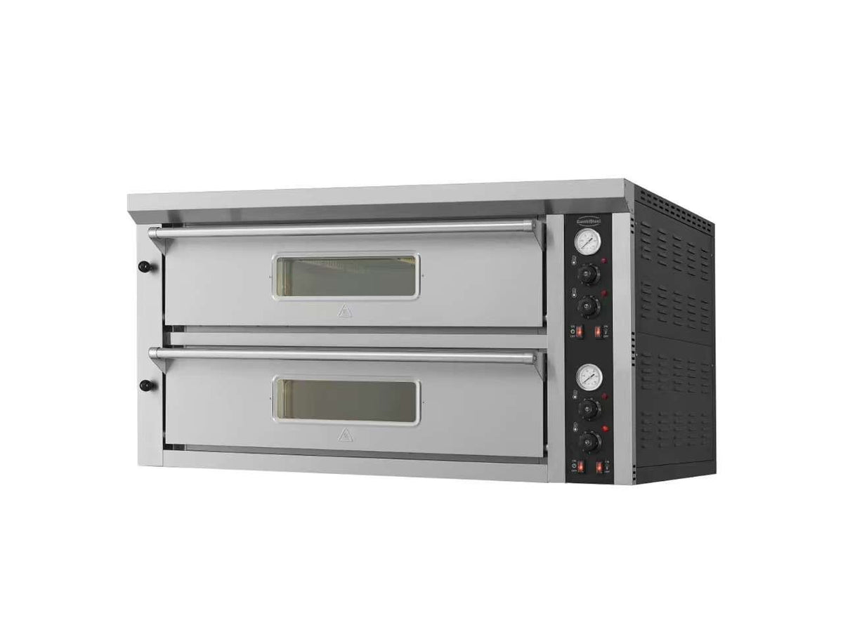 Four à pizza électrique double, 2 chambres de 6 pizzas de 33 cm - L 1370 x P 880 x H 765 mm - Combisteel