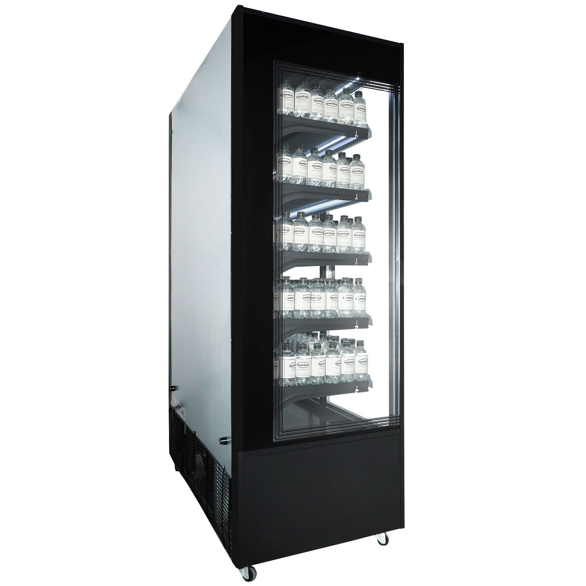 Vitrine murale réfrigérée Luke 1,3 noire, 2 portes vitrées, 1400 L - L 1330 x P 720 x H 2030 mm - Combisteel