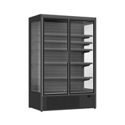 Vitrine murale réfrigérée Luke 1,3 noire, 2 portes vitrées, 1400 L - L 1330 x P 720 x H 2030 mm - Combisteel