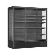 Vitrine murale réfrigérée Luke 1,9 noire, 3 portes vitrées, 1900 L - L 1955 x P 720 x H 2030 mm - Combisteel