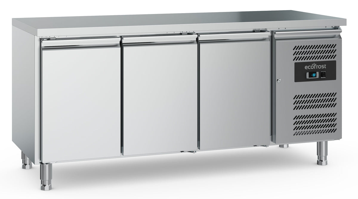 Table réfrigérée positive 3 portes, profondeur 700, 417 L, GN 1/1 - L 1795 x P 700 x H 850 mm - Combisteel