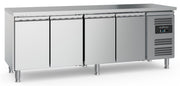 Table réfrigérée positive 4 portes, 4 grilles GN 1/1, profondeur 700 mm - L 2230 x P 700 x H 850 mm - Combisteel